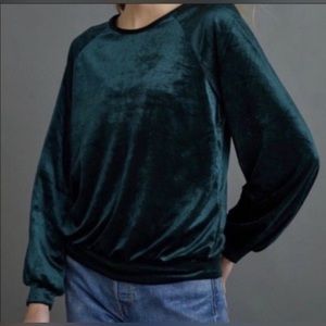 Maeve by Anthropologie Emerald Green Velvet a shirt. Size Small.
